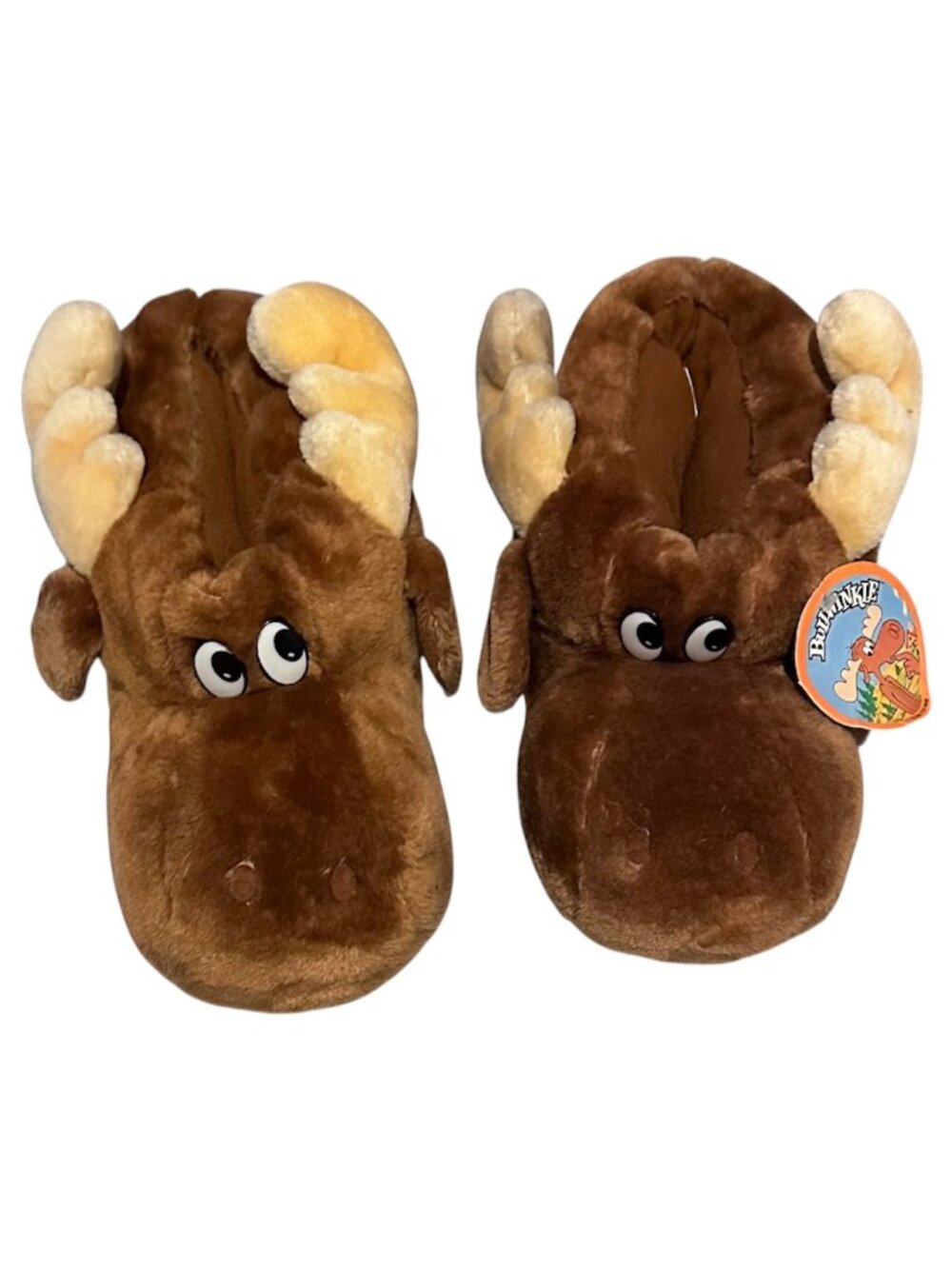 Vintage Bullwinkle Plush Slippers (NWT), Size Large, from the 24K Company (1985)